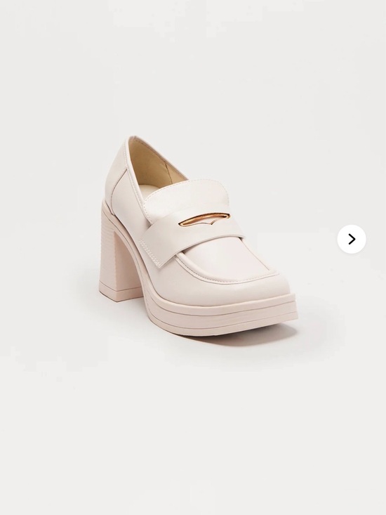 Shoes - White Block Heel Loafer - Women's Stylish Slip-On 5.5- never worn!